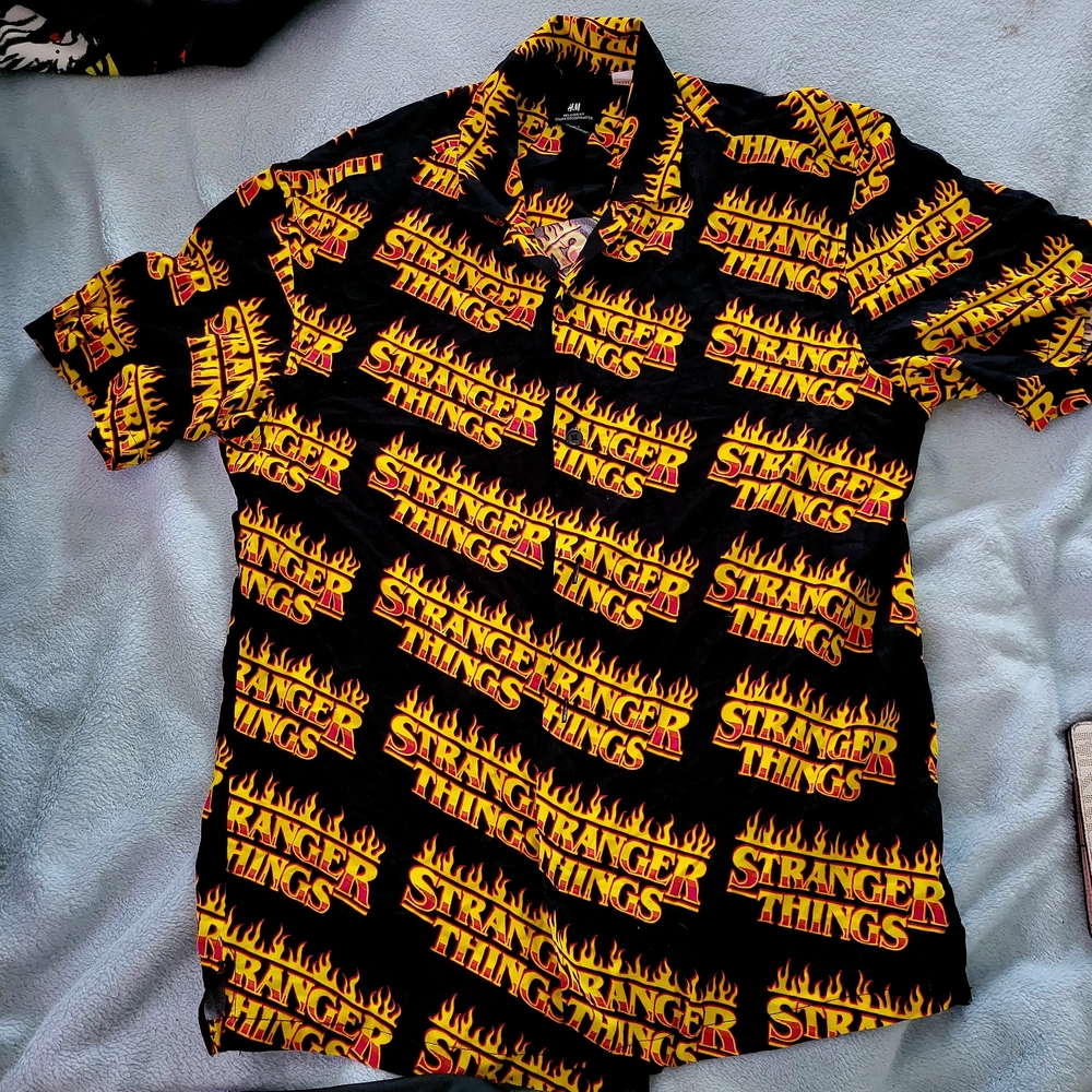 Stranger Things Black Graphic Men's Shirt